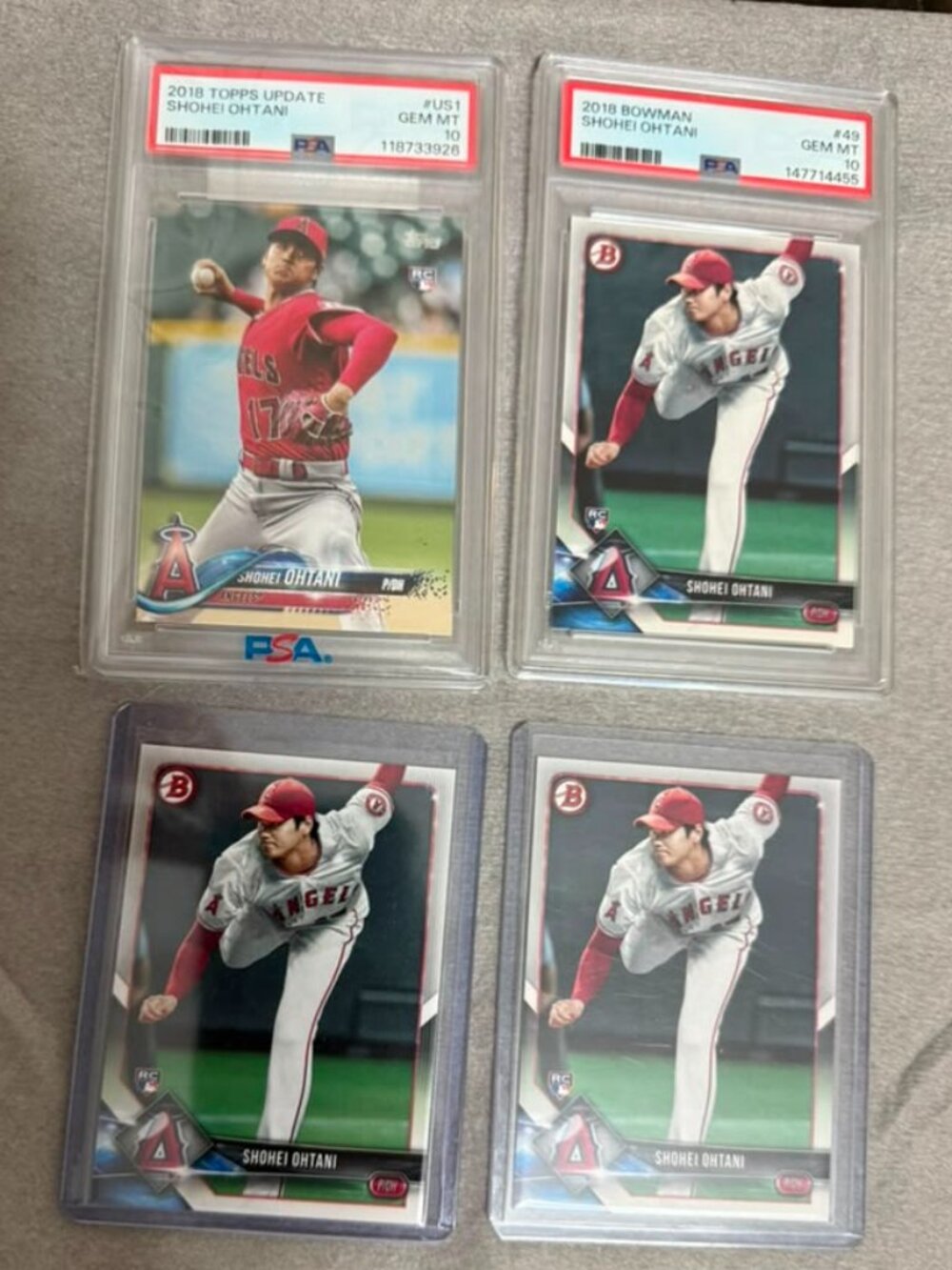 Shohei Ohtani 2018 Rookie Card Lot – Topps Update #US1 + Bowman #49 – PSA 10 - Picture 1 of 5